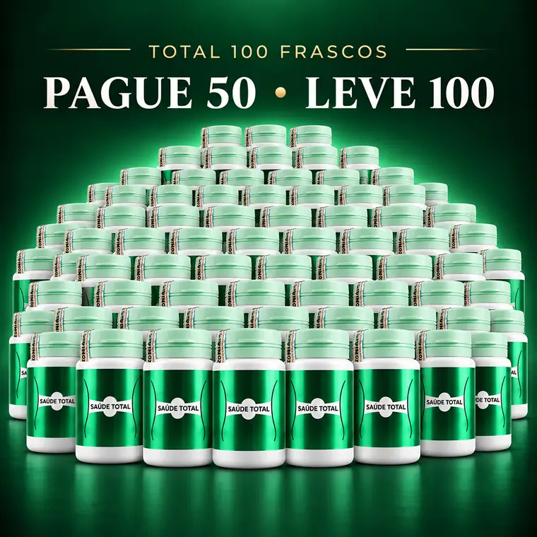 Kit com 100 frascos de Saúde Total: pague 50, leve 100