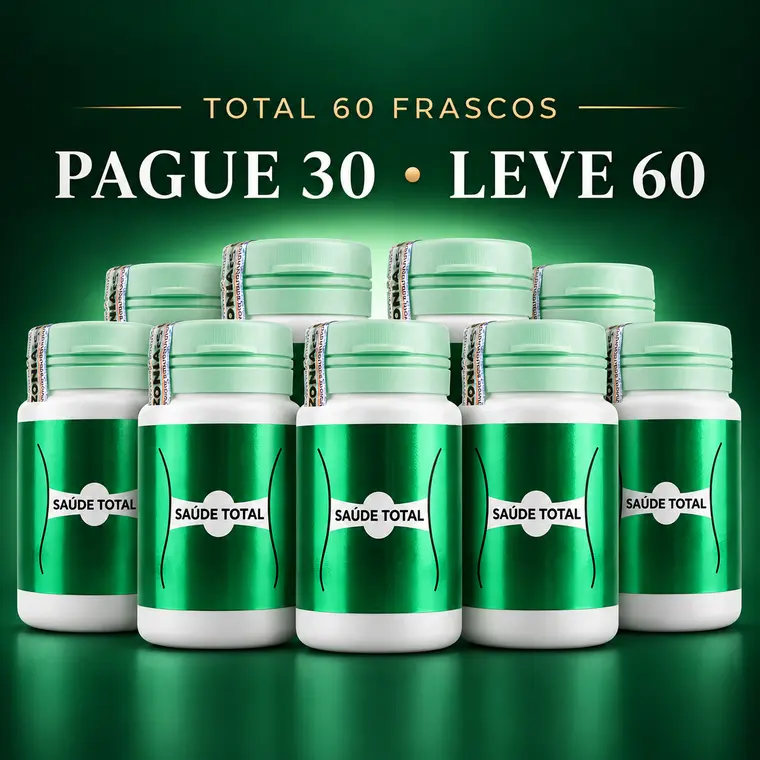 Kit com 60 frascos de Saúde Total: pague 30, leve 60